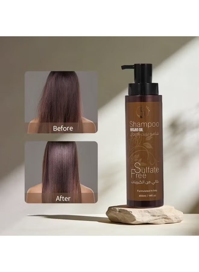 BH Argan Oil Hair Care Set - Hydration, Nourishment, and Shine: Shampoo 400ml, Conditioner 400ml, Mask 200ml, Serum 100ml - Image 3